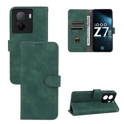 Per vivo iQOO Z7 Custodia per telefono in pelle con vibrazione magnetica Skin Feel (verde)