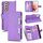 Per Samsung Galaxy S22 5G Litchi Texture Zipper Leather Case (Purple)