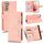 Per Samsung Galaxy S22 5G Litchi Texture Zipper Leather Case (rosa)