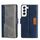 Per Samsung Galaxy S22 Custodia per telefono in pelle con fibbia laterale a contrasto (blu + grigio) Per Samsung Galaxy S22 Custodia per telefono in pelle con fibbia laterale a contrasto (blu + grigio)
