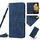 Per Samsung Galaxy S21 Ultra Skin Feel Custodia per telefono in pelle con motivo a cuore con cordino (blu) Per Samsung Galaxy S21 Ultra Skin Feel Custodia per telefono in pelle con motivo a cuore con cordino (blu)