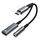 A15-1 USB-C / Type-C maschio a PD 30W USB-C / Type-C Caricamento + Adattatore auricolare femminile audio 3.5mm (grigio) A15-1 USB-C / Type-C maschio a PD 30W USB-C / Type-C Caricamento + Adattatore auricolare femminile audio 3.5mm (grigio)