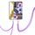 Per Samsung Galaxy S22 5G Flowers Flowers Case TPU con cordino (Purple Begonia) Per Samsung Galaxy S22 5G Flowers Flowers Case TPU con cordino (Purple Begonia)