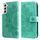 Per Samsung Galaxy S22 5G 7-Petal Flowers Embossed flip custodia in pelle flip con titolare e slot per schede (verde) Per Samsung Galaxy S22 5G 7-Petal Flowers Embossed flip custodia in pelle flip con titolare e slot per schede (verde)