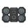 F12 6 FANS USB Semiconductor Computer Radiatore del computer Radiatore con supporto per telefono, Colore: luce blu