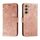 Per Samsung Galaxy S22 5G Cassa del telefono in pelle di pizzo con titolare e slot per schede e portafoglio e cornice per foto (oro rosa) Per Samsung Galaxy S22 5G Cassa del telefono in pelle di pizzo con titolare e slot per schede e portafoglio e cornice per foto (oro rosa)