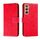 Per Samsung Galaxy S22 5G Cassa del telefono in pelle di pizzo con supporto e carta Slot e portafoglio e cornice fotografica (rosso) Per Samsung Galaxy S22 5G Cassa del telefono in pelle di pizzo con supporto e carta Slot e portafoglio e cornice fotografica (rosso)