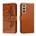 Per Samsung Galaxy S22 5G Pattern di piume Litchi Texture Telefono in pelle con supporto e carte Slot e portafoglio (Brown) Per Samsung Galaxy S22 5G Pattern di piume Litchi Texture Telefono in pelle con supporto e carte Slot e portafoglio (Brown)