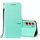 Per Samsung Galaxy S22 + 5G Cassa del telefono in pelle massello con supporto e carte Slot & Portafoglio e cordino (verde) Per Samsung Galaxy S22 + 5G Cassa del telefono in pelle massello con supporto e carte Slot & Portafoglio e cordino (verde)