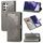 Per Samsung Galaxy S22 Ultra 5G Mandala Flower Gembito in pelle orizzontale in cuoio orizzontale con supporto e carte e portafoglio e cordino (grigio) Per Samsung Galaxy S22 Ultra 5G Mandala Flower Gembito in pelle orizzontale in cuoio orizzontale con supporto e carte e portafoglio e cordino (grigio)