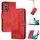 Per Samsung Galaxy S22 5G cubic shell self custodia in pelle flip (rosso)