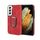 Cassa del telefono PU del supporto per anello per Samsung Galaxy S22 5G (rosso) Cassa del telefono PU del supporto per anello per Samsung Galaxy S22 5G (rosso)