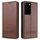 Per Samsung Galaxy S21 Ultra 5G AZNS Custodia in pelle a vibrazione orizzontale con struttura in vitello magnetico con slot per schede e supporto e portafoglio (marrone scuro) Per Samsung Galaxy S21 Ultra 5G AZNS Custodia in pelle a vibrazione orizzontale con struttura in vitello magnetico con slot per schede e supporto e portafoglio (marrone scuro)