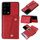 Custodia protettiva magnetica antiurto in PU + TPU con doppia fibbia per Samsung Galaxy S21 Ultra 5G con slot per scheda e supporto (rosso) Custodia protettiva magnetica antiurto in PU + TPU con doppia fibbia per Samsung Galaxy S21 Ultra 5G con slot per scheda e supporto (rosso)
