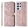 Per Samsung Galaxy S21 Ultra 5G Life of Tree Embossing Pattern Custodia in pelle con vibrazione orizzontale con supporto e slot per schede e portafoglio e cornice per foto e cordino (oro rosa)
