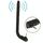 Antenna FM e TV mobile di alta qualità 6dBi 3,5 mm stile piegato (nera)