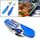Set di posate pieghevoli da viaggio / campeggio 4-in-1 in acciaio inossidabile, cucchiaio + forchetta + coltello + set apribottiglie (blu)