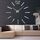 39 pollici camera da letto home office decorazione moderna senza cornice grande fai da te 3D specchio adesivo da parete orologio muto (argento)