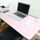 Tappetino per mouse multifunzione in pelle PU per ufficio, tappetino per tastiera, tappetino da scrivania per computer, dimensioni: 60 x 30 cm (rosa)