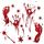 10 PCS Decorazioni di Halloween Adesivi per finestre in PVC con impronte di mani e impronte di sangue creativo, consegna in stile casuale
