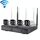 Telecamera bullet IP WiFi 4CH HD 720P 1.0 Mega Pixel 2,4 GHz + kit NVR