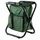 Sedia da campeggio pieghevole portatile da esterno Sedia da spiaggia leggera da pesca Sedia pieghevole in tubo di acciaio inossidabile con borsa per il ghiaccio (verde)