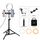 PULUZ Supporto per treppiede da 70 cm + Staffa per doppio telefono per trasmissione in diretta + Kit di luci video per vlogging con anello LED da 6,2 pollici da 16 cm PULUZ Supporto per treppiede da 70 cm + Staffa per doppio telefono per trasmissione in diretta + Kit di luci video per vlogging con anello LED da 6,2 pollici da 16 cm