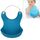 Grembiule arrotolabile in silicone impermeabile per neonati per neonati per bambini piccoli (blu scuro)