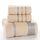 Set da bagno con asciugamani in cotone scozzese 3 pezzi (cachi)