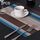 2 PZ Cucina Tavolo da pranzo Tovaglietta Tovaglioli Resistente al calore PVC Stripe Mat Tovagliette Manteles Centrini Sottobicchiere Tovaglietta (Blu) 2 PZ Cucina Tavolo da pranzo Tovaglietta Tovaglioli Resistente al calore PVC Stripe Mat Tovagliette Manteles Centrini Sottobicchiere Tovaglietta (Blu)