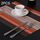 2 PZ Cucina Tavolo da pranzo Tovaglietta Tovaglioli Resistente al calore PVC Stripe Mat Tovagliette Manteles Centrini Sottobicchiere Cup Pad (arancione)