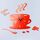 Home DIY 3D Stereo Decorativo Moda Orologio da parete caffè Adesivo da parete specchio acrilico Orologio da caffè(Rosso)