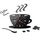 Home DIY 3D Stereo Decorativo Moda Orologio da parete caffè Adesivo da parete specchio acrilico Orologio da caffè (nero)