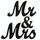 Decorazione di nozze segno Mr e Mrs in legno (JM00988)