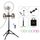 PULUZ 11.8 pollici 30 cm RGBW Light + 1.65M Mount + Dual Bracket Telefono Superficie curva RGBW Dimmable LED Ring Selfie Vlogging Light Light Kit di trasmissione in diretta con scarpa fredda Adattatore per treppiedi e telecomando (nero)