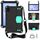 Per Galaxy Tab A 8.4 (2020) T307 Design a nido d'ape EVA + Materiale PC Guscio protettivo piatto anti caduta a quattro angoli con cinturino (nero + acqua) Per Galaxy Tab A 8.4 (2020) T307 Design a nido d'ape EVA + Materiale PC Guscio protettivo piatto anti caduta a quattro angoli con cinturino (nero + acqua)