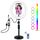 PULUZ 7,9 pollici 20 cm RGBW Luce + Base rotonda Montaggio da tavolo LED dimmerabile Doppia temperatura colore LED Anello luminoso curvo Vlogging Selfie Fotografia Luci video con morsetto per telefono (Nero) PULUZ 7,9 pollici 20 cm RGBW Luce + Base rotonda Montaggio da tavolo LED dimmerabile Doppia temperatura colore LED Anello luminoso curvo Vlogging Selfie Fotografia Luci video con morsetto per telefono (Nero)
