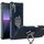 Per Sony Xperia 10 II Custodia protettiva in fibra di carbonio con supporto per anello rotante a 360 gradi (blu) Per Sony Xperia 10 II Custodia protettiva in fibra di carbonio con supporto per anello rotante a 360 gradi (blu)