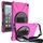 Per Amazon Kindle Fire HD8 (2020) Custodia protettiva antiurto in silicone colorato + PC con supporto e tracolla e tracolla (rosa rossa) Per Amazon Kindle Fire HD8 (2020) Custodia protettiva antiurto in silicone colorato + PC con supporto e tracolla e tracolla (rosa rossa)