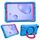 Per Galaxy Tab A 8.4 (2020) T307 PC + Custodia antiurto in silicone con supporto e impugnatura rotante a 360 gradi (blu + rosa rossa) Per Galaxy Tab A 8.4 (2020) T307 PC + Custodia antiurto in silicone con supporto e impugnatura rotante a 360 gradi (blu + rosa rossa)