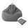 Lazy Sofa Bean Bag Chair Fodera in tessuto, dimensioni: 80x90cm (grigio scuro)