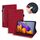 Per Samsung Galaxy Tab S8 + / TAB S8 Plus / TAB S7 FE / TAB S7 + Struttura del vitello Struttura in pelle orizzontale in rilievo in rilievo in pelle con supporto e carta Slot e cornice fotografica (rosso)