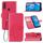 Per Alcatel 1S (2020) Custodia in pelle con fibbia in rilievo con fibbia in rilievo a quattro foglie Custodia in pelle con cordino e slot per schede e portafoglio e funzione di supporto (magenta) Per Alcatel 1S (2020) Custodia in pelle con fibbia in rilievo con fibbia in rilievo a quattro foglie Custodia in pelle con cordino e slot per schede e portafoglio e funzione di supporto (magenta)