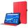 Per Lenovo Tab M10 10.1 Custodia in pelle PU pieghevole a 2 pieghe per affari con slot per schede e supporto (rosso)