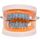 Bretelle Hip Hop Halloween Vampire 8 Zircon, Colore: Denti inferiori platino