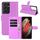 Per Samsung Galaxy S21 Ultra 5G Custodia protettiva a vibrazione orizzontale con struttura litchi con supporto, slot per schede e portafoglio (viola)