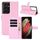 Per Samsung Galaxy S21 Ultra 5G Litchi Texture Custodia protettiva a vibrazione orizzontale con supporto, slot per schede e portafoglio (rosa)