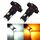 2 PCS Super Bright PSX24W DC 12V 5W 350LM Fendinebbia per auto con 16 lampadine LED SMD-3030, luce bianca + gialla