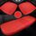 Set di tappetini per seggiolino auto 3 in 1 con rilegatura gratuita (rosso) Set di tappetini per seggiolino auto 3 in 1 con rilegatura gratuita (rosso)