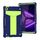 Per Lenovo M10 Plus TB-X606F Staffa a forma di T Colore a contrasto PC antiurto + Custodia protettiva in silicone (blu navy + giallo verde) Per Lenovo M10 Plus TB-X606F Staffa a forma di T Colore a contrasto PC antiurto + Custodia protettiva in silicone (blu navy + giallo verde)